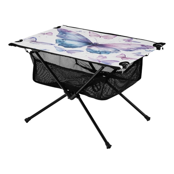 Portable Folding Table 23.6" Lightweight Oxford Fabric Camping Desk for Outdoor, Garden, Fishing Gear A Flock Of Butterflies