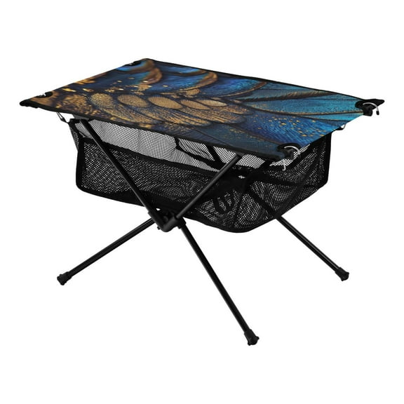Portable Folding Table 23.6" Lightweight Oxford Fabric Camping Desk for Outdoor, Garden, Fishing Gear Close-up Of Wings