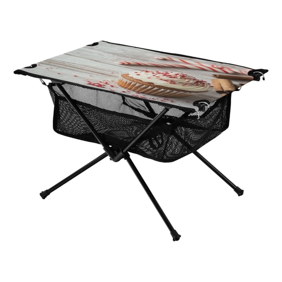 Portable Folding Table 23.6" Lightweight Oxford Fabric Camping Desk for Outdoor, Garden, Fishing Gear Cupcake