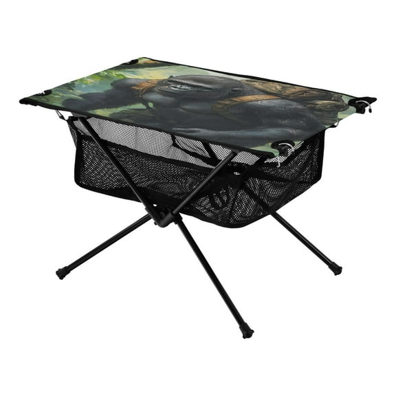 Portable Folding Table 23.6" Lightweight Oxford Fabric Camping Desk for Outdoor, Garden, Fishing Gear Gorilla with A Backpack