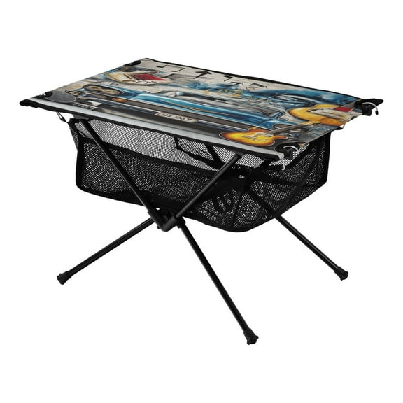 Portable Folding Table 23.6" Lightweight Oxford Fabric Camping Desk for Outdoor, Garden, Fishing Gear Guitar and A Classic Car
