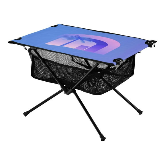 Portable Folding Table 23.6" Lightweight Oxford Fabric Camping Desk for Outdoor, Garden, Fishing Gear Minimalist Logo