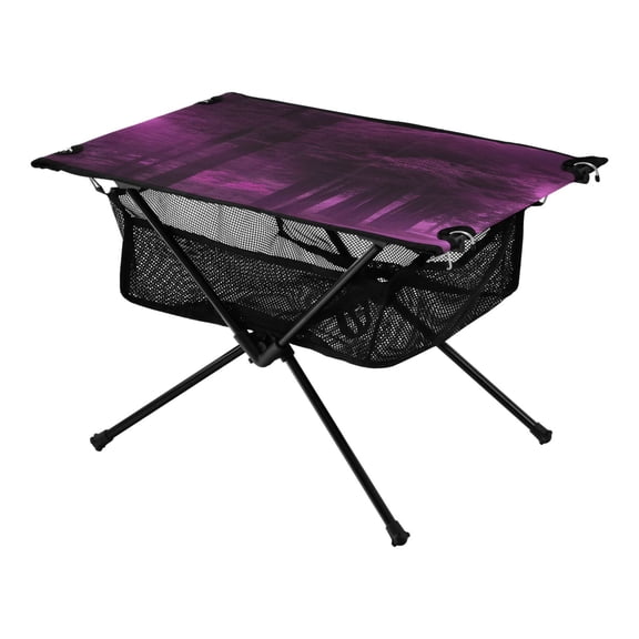 Portable Folding Table 23.6" Lightweight Oxford Fabric Camping Desk for Outdoor, Garden, Fishing Gear Purple Forest