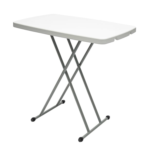 Height Adjustable Folding Table, Steel Frame Portable Outdoor Camping Picnic Table for Indoor Outdoor Picnic Beach Backyard