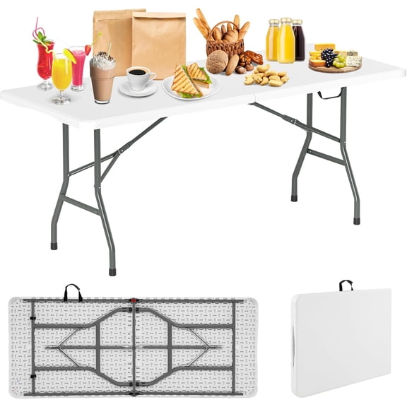 Portable Folding Table – HDPE Tabletop with Metal Frame for Camping and Picnics