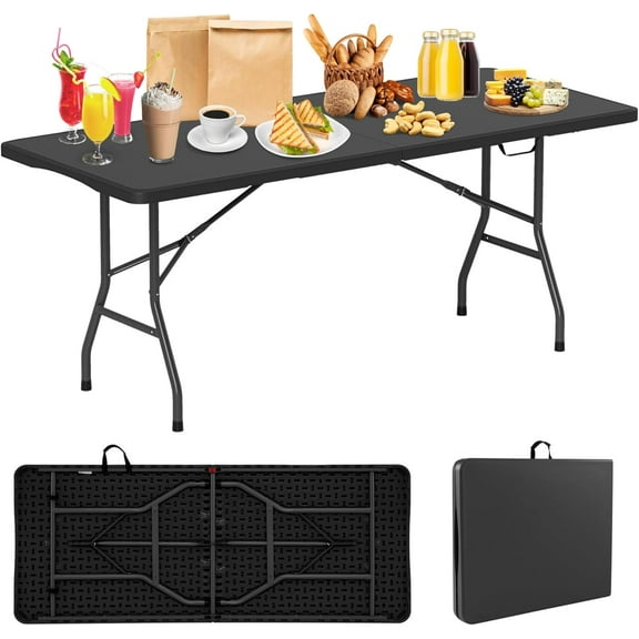 Portable Folding Table – HDPE Tabletop with Metal Frame for Camping and Picnics