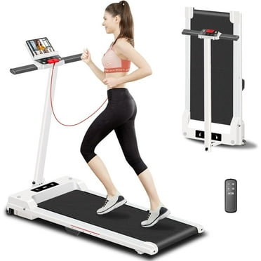 Tomile Foldable Treadmill 300 lb capacity, Walking Pad for Home, White