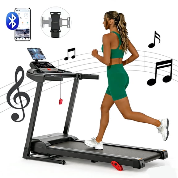 Portable Folding Treadmill, 3.5 HP Foldable Compact Treadmill for Home Office, Walking Running Treadmill with LCD Display for Exercise, 300 lbs Treadmill with Incline, 71 Programs
