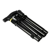 Portable Folding Walking Stick Adjustable T-Handle Trekking Stick Non Slip Black