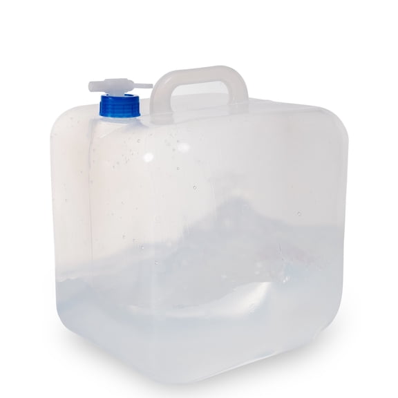 Portable Folding Water Container with Spigot, Collapsible Water Jug for Camping and Hiking, Emergency Car Water Storage Tank (5L-20L) - 10LWITHTAP(BLUE)