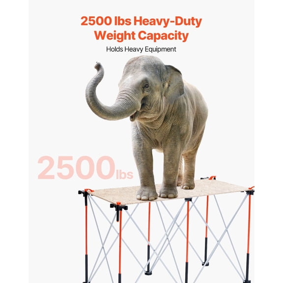 Portable Folding Workstand,4.15x2.18 ft Collapsible Workbench,2500 lbs Weight Capacity,No Assembly Foldable Work Stand with Storage Bag,Table Top NOT Included,for Garage Workshop Outdoor