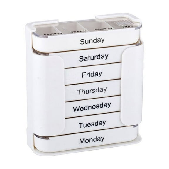 Portable Food Grade Square Organizer ,Weekly Pill Organizer,Weekly 7 Day 28 Compartment Drawer Storage Box Compartments