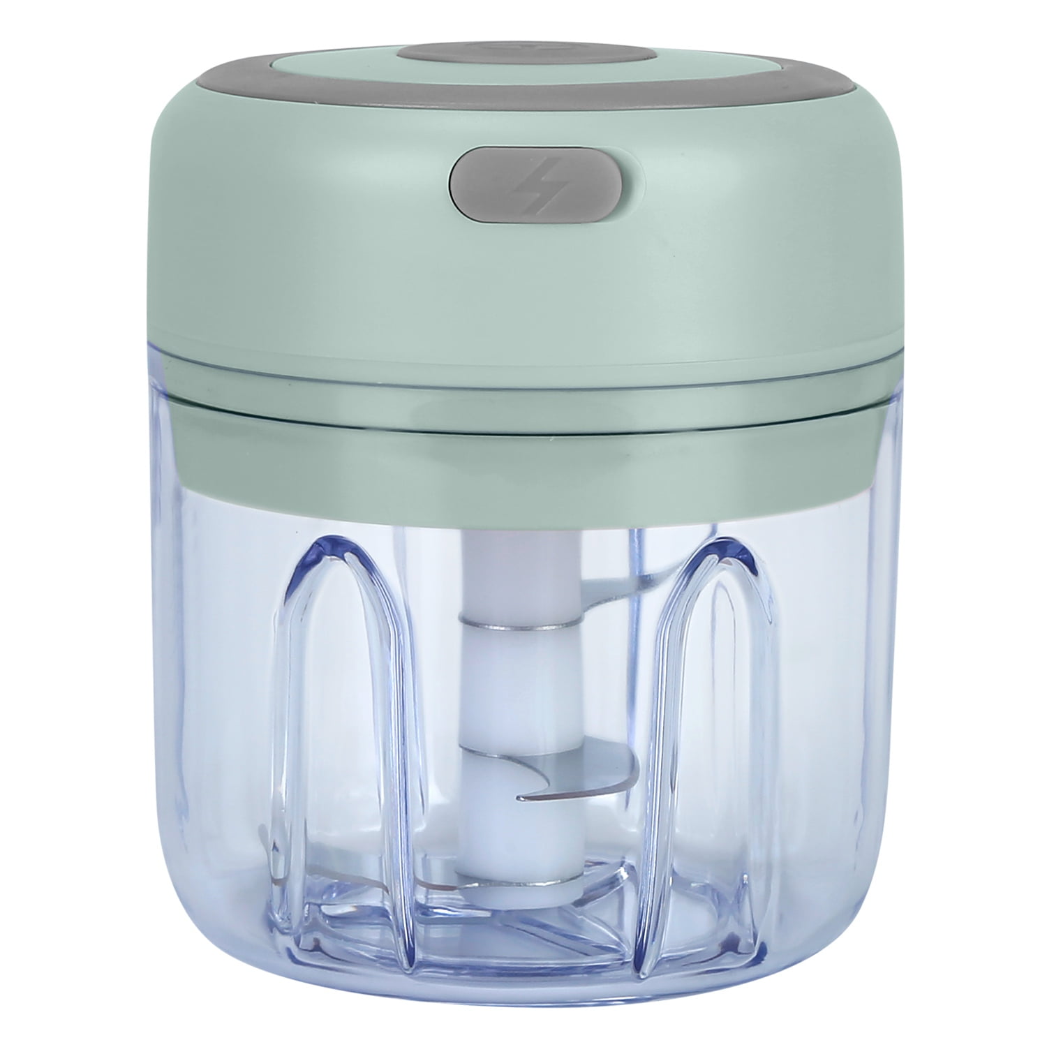 Compact Green Electric Mini Food Processor with Stainless Steel Blades