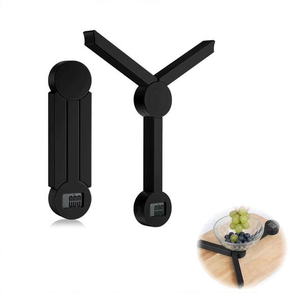 Portable Food Scale Travel Scale for Food, Small Folding Digital Kitchen Scale for Food, Collapsible Mini Pocket Scale Grams and Ounces, Ideal for Diet Calorie Control Compact Kitchen (Black)