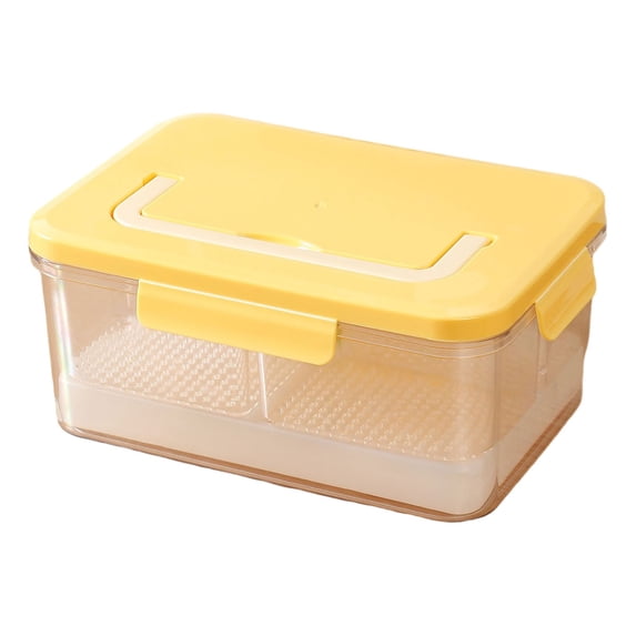 Portable Food Storage Box,Outdoor Handheld Refrigerate Container | Fresh-keeping Box for Fresh Fruit Storage | Microwave & Dishwasher Safe | Picnic Outdoor Trips & Travel Snack Storage,Yellow