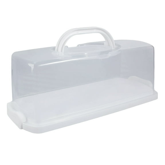 Portable Food Storage Box With Lid For Sliced Cake Clear Baked Goods Container