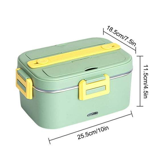 Portable Food Warmer Lunch Box with 60W Fast Heating 1.8L Capacity 304 Inner Tank Insulated Stainless Steel Lunch Box for Office Car