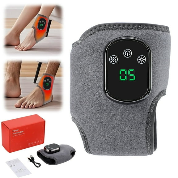 Portable Foot and Ankle Massager with Heat – 3-Speed Vibration & 5-Temperature Settings, Wireless for Pain Relief, Swelling, Plantar Fasciitis, Travel & Home Use
