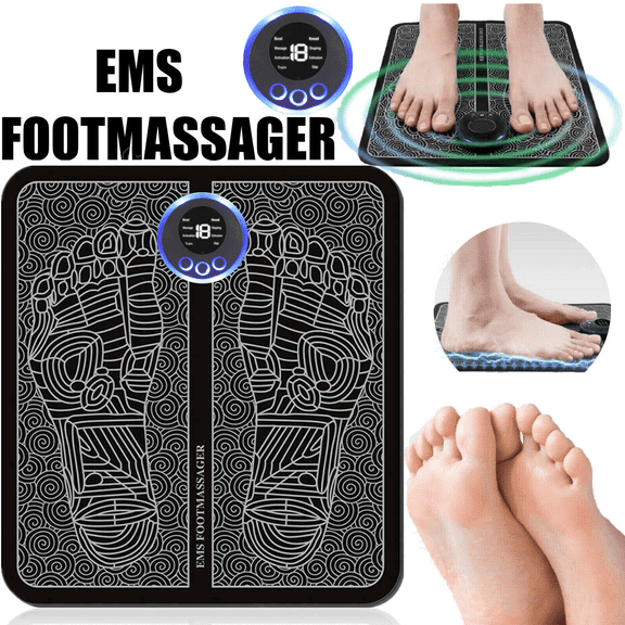 Portable Foot Massager Pad 19 Level Blood Circulation Electric Muscle Stimulator Mat Pain Relief
