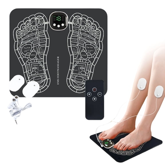 Portable Foot Muscle Stimulator (12.59x11.41in) – 1PC Low-Frequency Pulsed Foot Massager for Neuropathy Home/Office （White）
