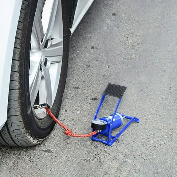 Portable Foot Pedal Tire Inflator Pump Heavy-Duty Air Compressor for Car, Bike, SUV, Emergency Roadside Kit Compact 8.66-Inch Manual Pump with Non-Slip Pedal & 150 PSI Gauge