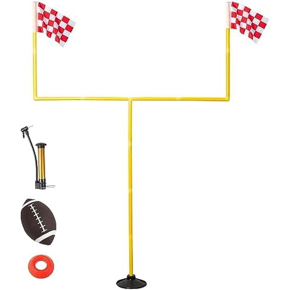 Portable Football Field Goal Post Set with Football-Backyard Kicking Field Goals for Kids Youth and Adults - 6 ft x 4 ft(2 ft-6 ft in Height)$$Sport & Recreation Other