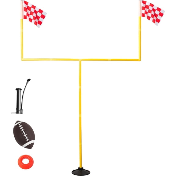 Portable Football Field Goal Post Set with Football-Backyard Kicking Field Goals for Kids Youth and Adults - 6 ft x 4 ft(2 ft-6 ft in Height)
