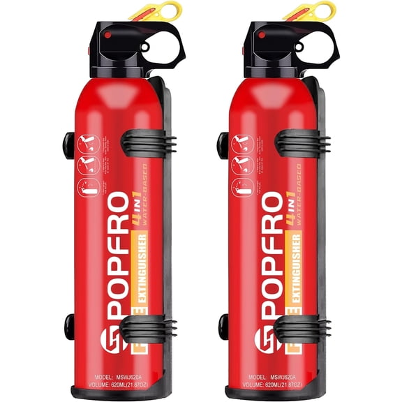Portable Four-in-One Fire Extinguisher 4-Pack, Wall Mountable for Home, Garage, Kitchen, Works on Electrical, Textile and Oil Fires