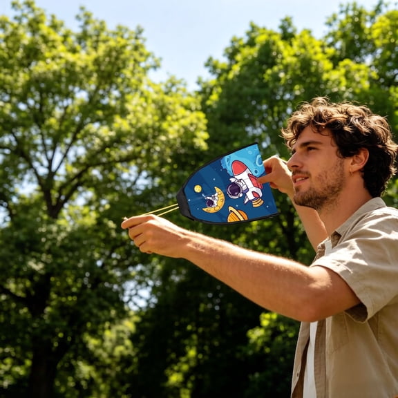Portable Frameless Pocket Slingshot Kite 9.84" Multiple Cartoon Dinosaur Elephant Shark Prints, Easy-Fly Hand Elastic Mini Kite for Beach Backyard Outdoor Leisure Activities