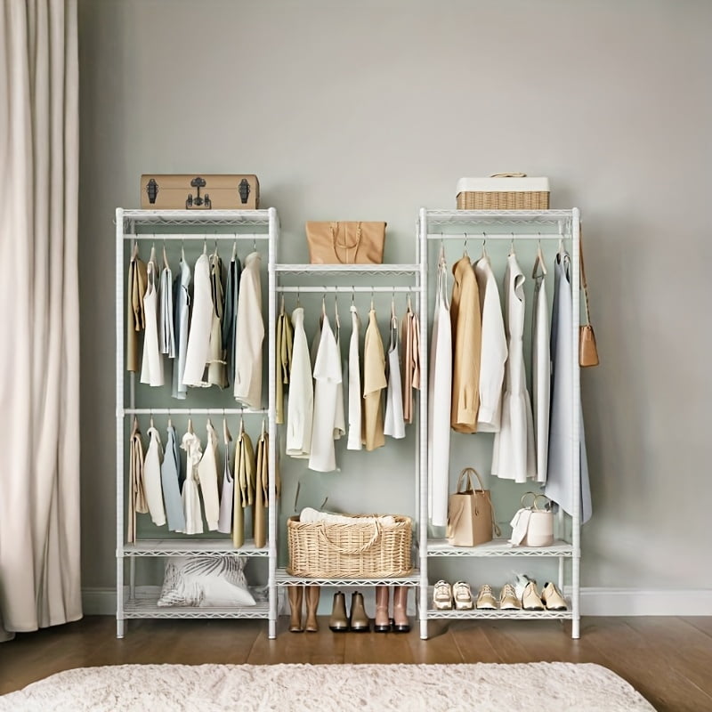 Portable Freestanding Wardrobe Closet, Heavy Duty Clothes Rack ...