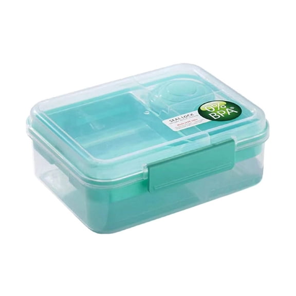 Portable Fresh-Keeping Box, Compartment Lunch Box, Microwave Lunch Box, Fruit Salad Box, Portable Outdoor Picnic Box PP Light Green
