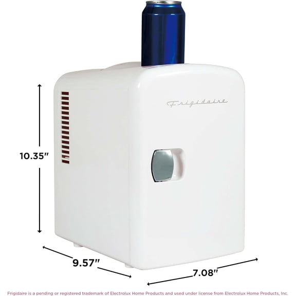 Portable Cooler, 4 Liter Capacity Chills Six 12 oz Cans, Friendly & -, Includes Home and Car Charger