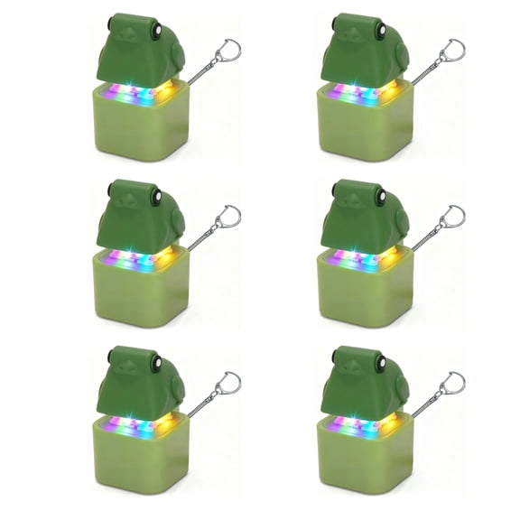 Portable Frog Keyboard Clicker Keychain, Glowing LED Croaking Frog Fidget Toy, Rechargeable Desk Decompression Novelty Gift (1 Pack)