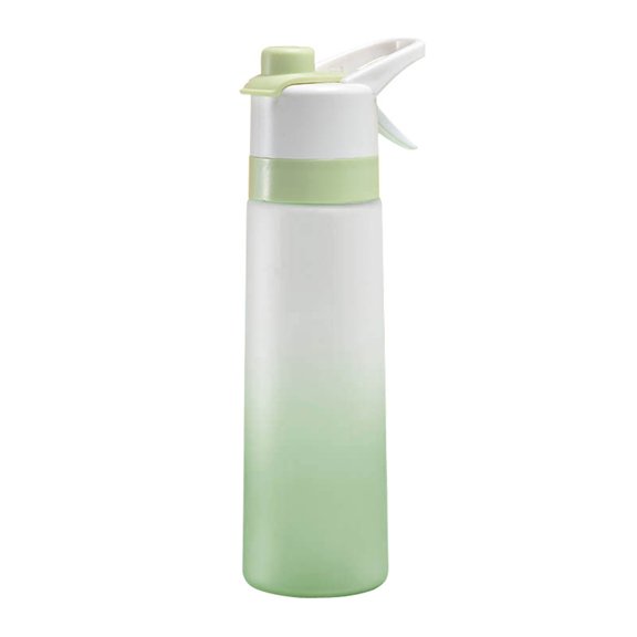 Portable Frosted Spray Water Bottle Hand Press Mist Bottle Reusable Drinking Cup with Straw Lid for Outdoor Travel Office Gym