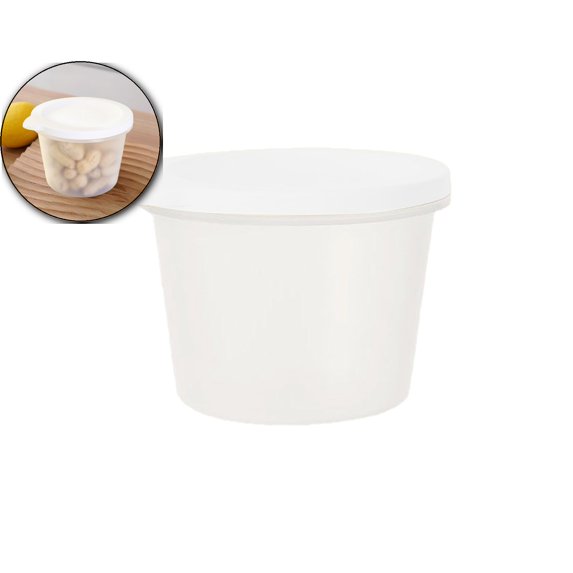 Portable Fruit Box, Round Storage Container Crock with Lid, Plastic Bento Container for Kitchen, Restaurants, Home, 4.05x3.14"