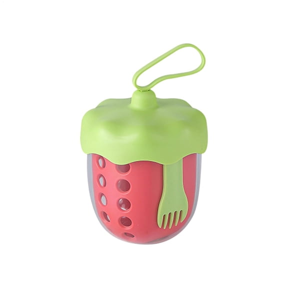 Portable Fruit Cup With Strainer | Portable Fruit Container | 600ml Leak-Proof Cup With Removable Colander | For Home Picnic Camping Salad Snack Cleaning Prep Watermelon Tomato Berry