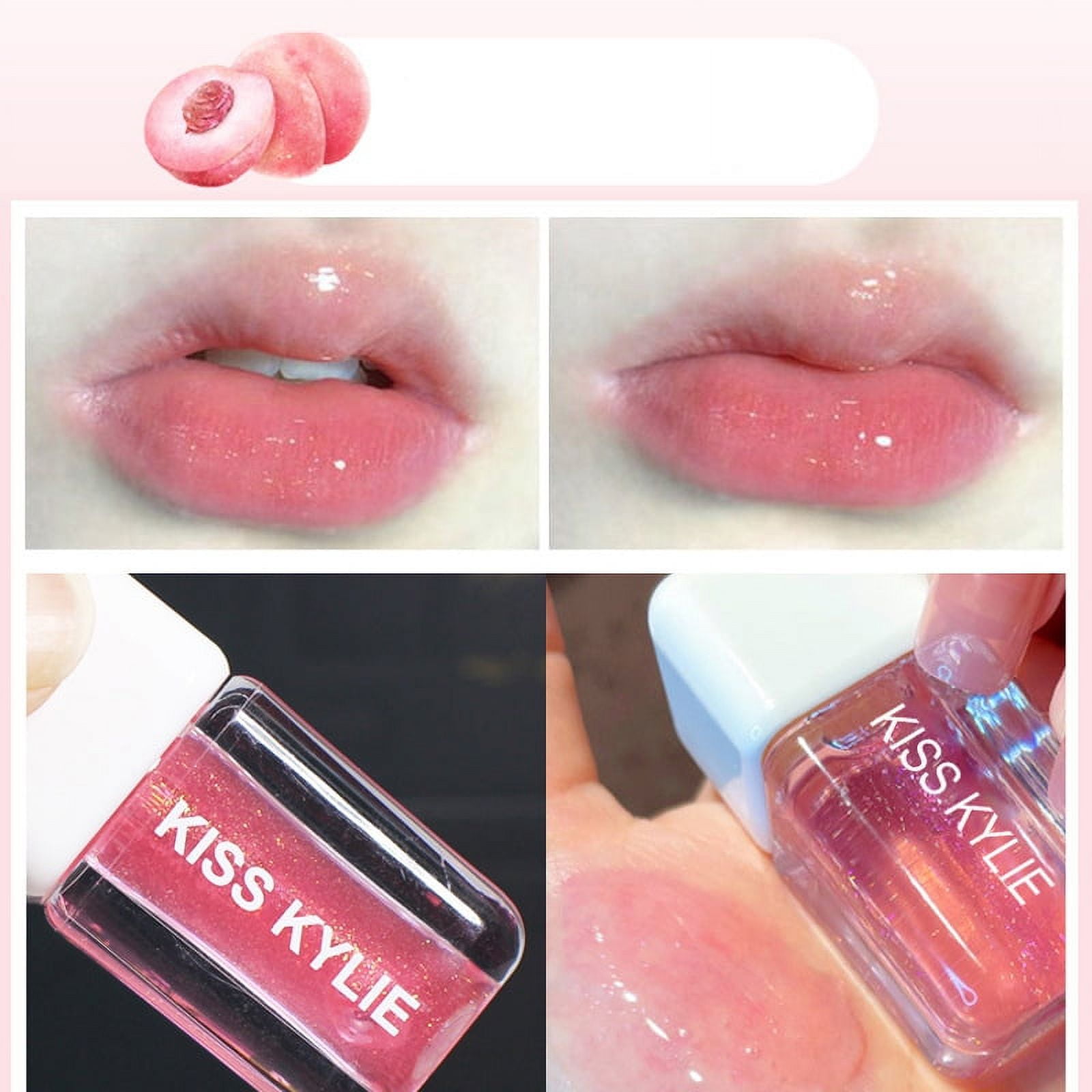 Initial Hot Pink Lip Gloss Keychain - A