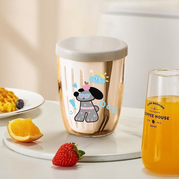 Portable Fruit Salad Storage Cup, Fridge Airtight Containers Freshness Cup with Fork Spoon Picnic Double-layer Draining Fresh-keeping Box, Meal Prep Container for Office, Party and Travel