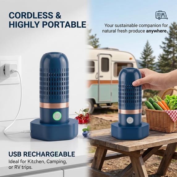 Portable Fruit & Vegetable Cleaning Machine - Rechargeable Produce Purifier, Deep Cleaner for Fruits, Veggies & Meat, Compact Kitchen Gadget