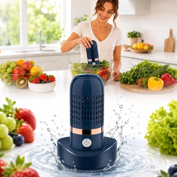 Portable Fruit and Vegetable Purifier Cleaner Washing Machine,OH-ion Purification Technology, Auto Cycle Washing Machine for Fruit,Grains,Rice,Meat,Seafood (#1)