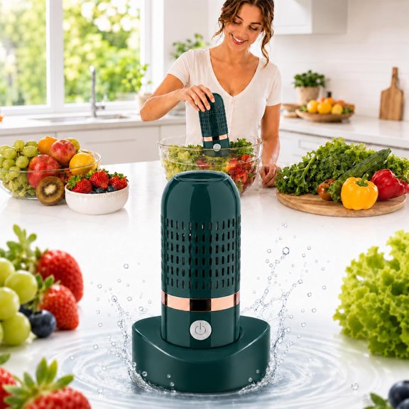 Portable Fruit and Vegetable Purifier Cleaner Washing Machine,OH-ion Purification Technology, Auto Cycle Washing Machine for Fruit,Grains,Rice,Meat,Seafood (#2)