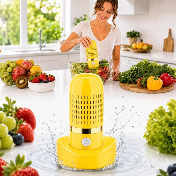 Portable Fruit and Vegetable Purifier Cleaner Washing Machine,OH-ion Purification Technology, Auto Cycle Washing Machine for Fruit,Grains,Rice,Meat,Seafood (#3)