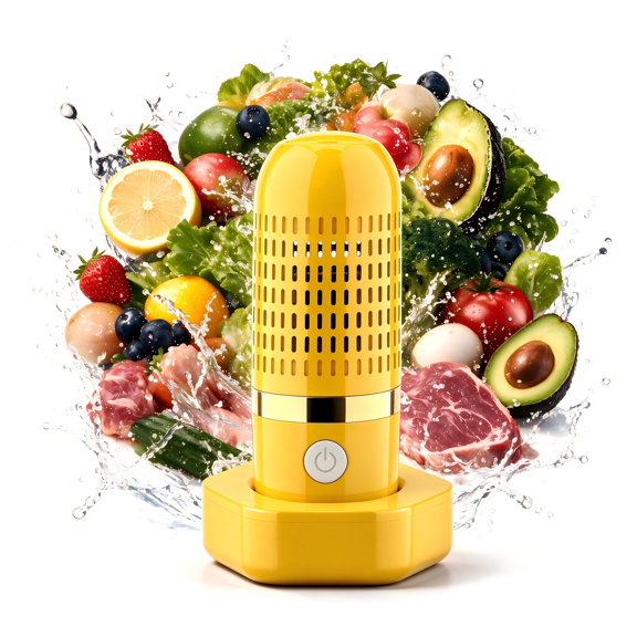 Portable Fruit and Vegetable Washing Machine, Cordless Food Purifier, USB Rechargeable Cleaner for Fruits Vegetables Meat Rice Grains, Kitchen Tableware, Fruit Vegetable Cleaner Device Veggie Washer