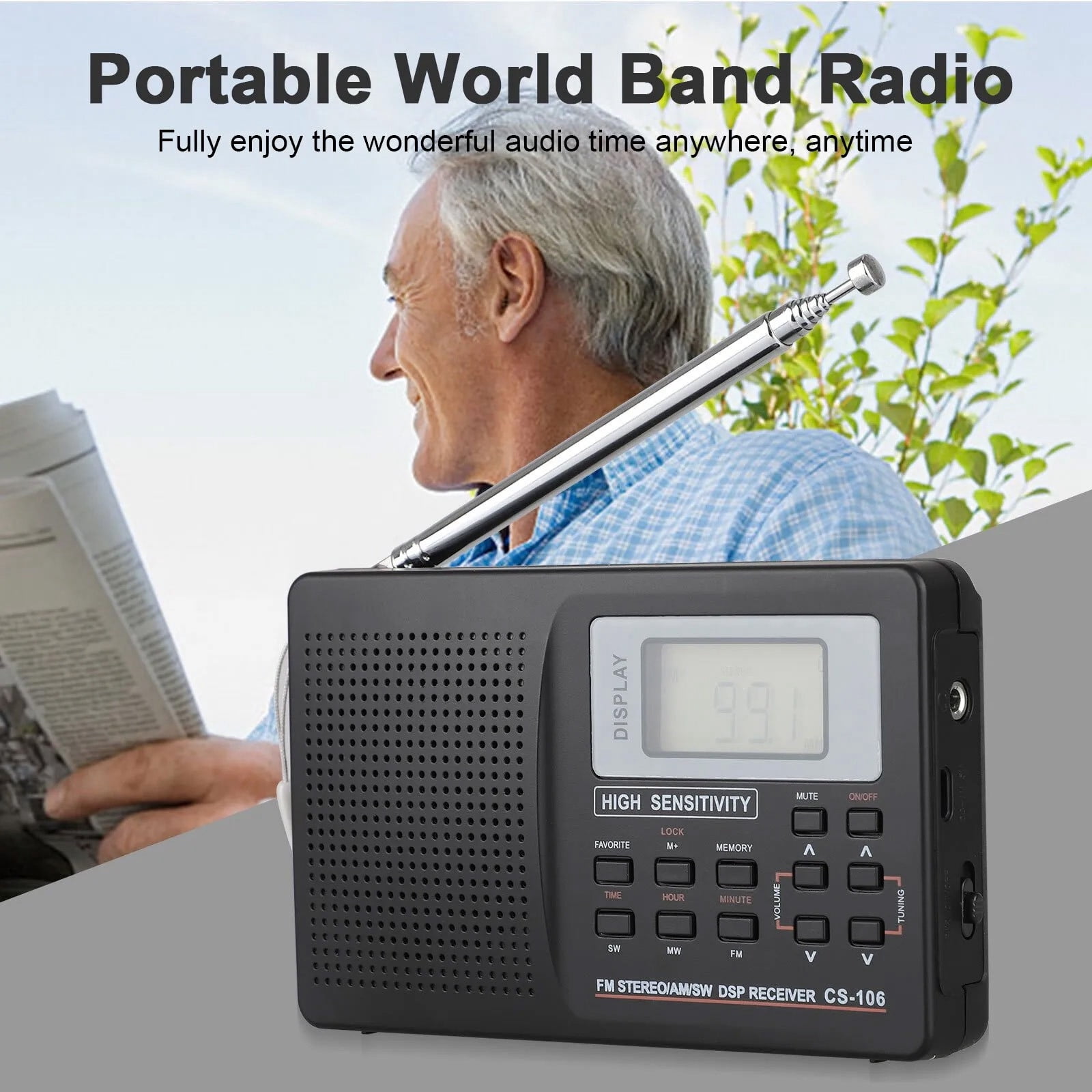 Portable Full Band AM/FM/SW/MW/LW Digital Stereo Speaker Player