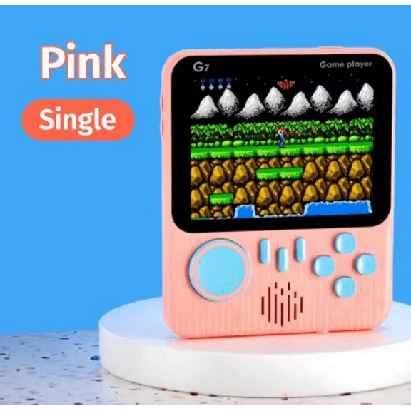 Portable Game Console 600 Classic Games 3.5" Screen Pink