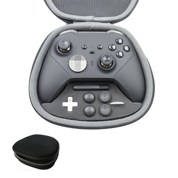 Portable Game Controller Case Bag for Xbox One Elite 2 Gamepad Hard Shell Storage Box with Zipper Closure-Black