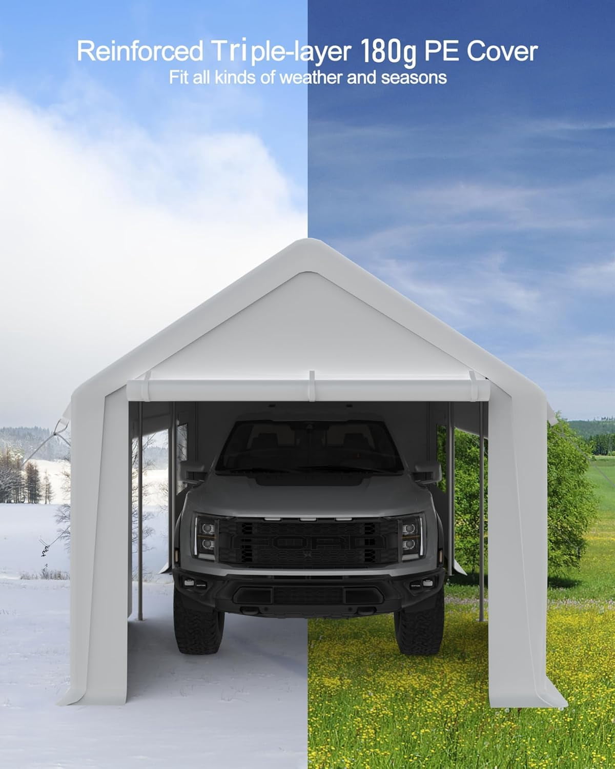 Portable Garage Tent Shelter,Carport Replacement Zipper Door for