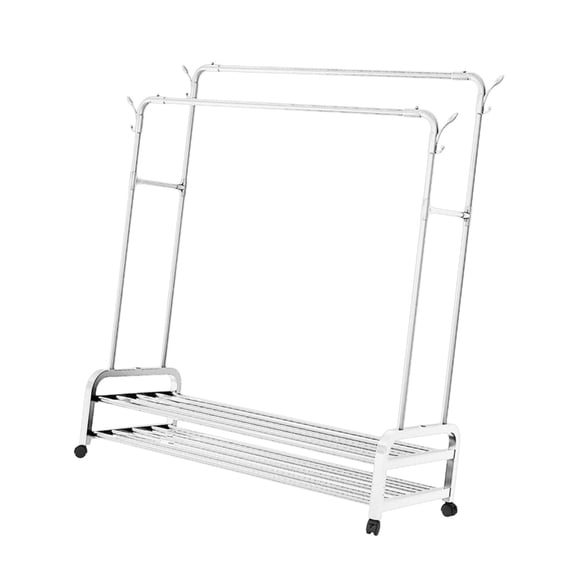 Portable Garment Rack with Featuring High and Low Hanging Rods Home Accessory for Varied Length Clothing