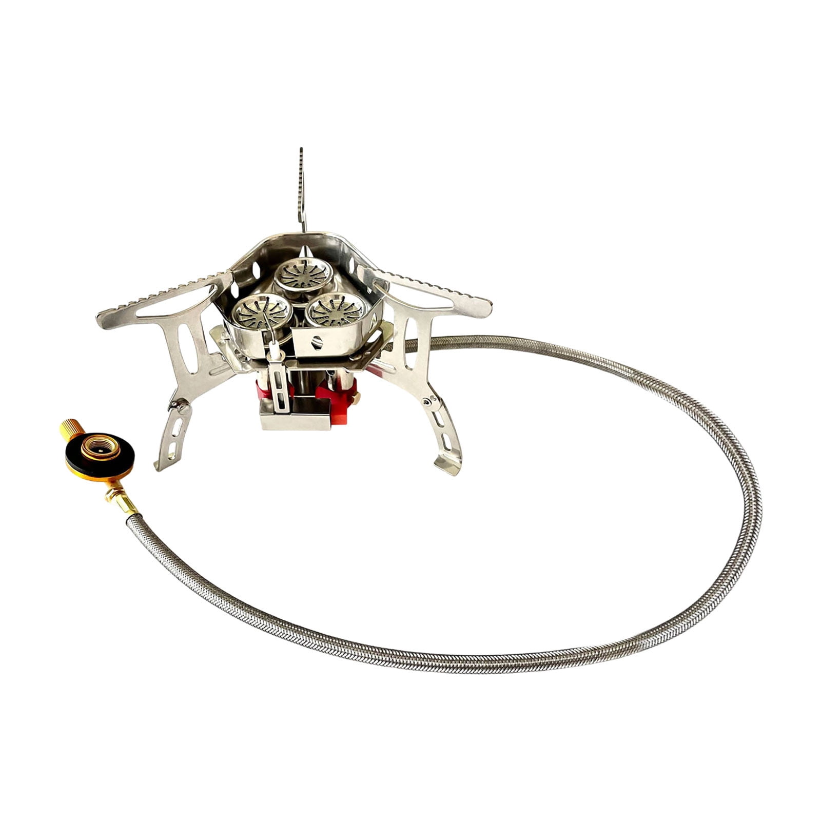 Portable Gas Camping Stove - Lightweight Windproof Backpacking Stove with Piezo Ignition & Adapter, for Outdoor Cooking While Hiking, Camping or Picnics
