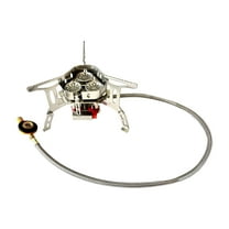 Portable Gas Camping Stove - Lightweight Windproof Backpacking Stove with Piezo Ignition & Fuel Adapter, for Outdoor Cooking While Hiking, Camping or Picnics